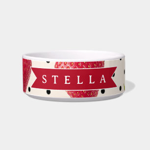 Personalised Retro Strawberry Polka Dot Vintage Bowl