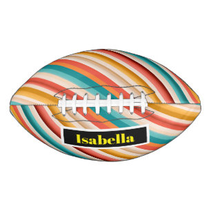 Personalised Retro Striped Football Colourful American Football