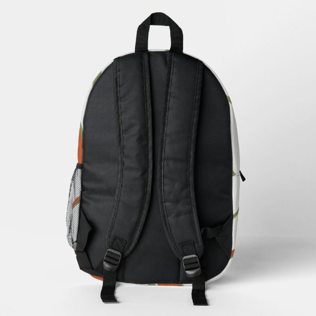 Personalised Retro Striped Orange Cat Backpack (Back)