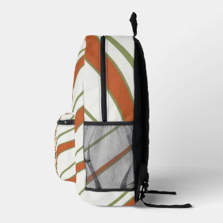 Personalised Retro Striped Orange Cat Backpack