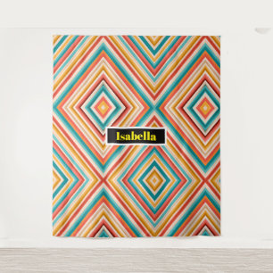 Personalised Retro Striped Tapestry   Colourful  