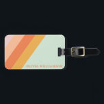 Personalised Retro Stripes Mint Peach Pastel Luggage Tag<br><div class="desc">Personalised Retro Stripes Mint Peach Pastel Luggage Tag</div>