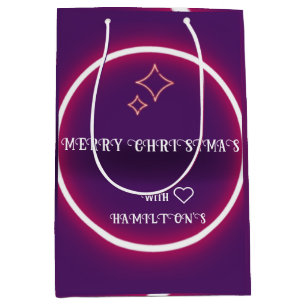 PERSONALISED RETRO STYLE CHRISTMAS VINTAGE MEDIUM GIFT BAG