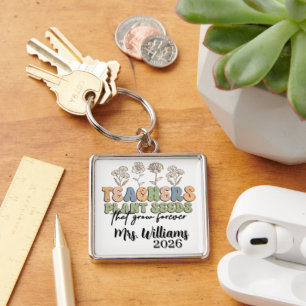 Personalised Retro Style Teacher Key Ring