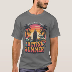Personalised Retro Summer Surf T-Shirt Custom