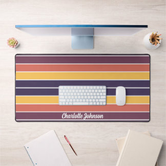 Personalised Retro Sunset Lines Desk Mat