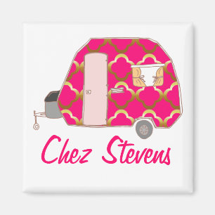 Personalised Retro Vintage Caravan Design Magnets