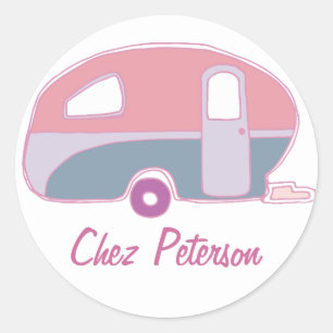 Personalised Retro Vintage Caravan Design Stickers
