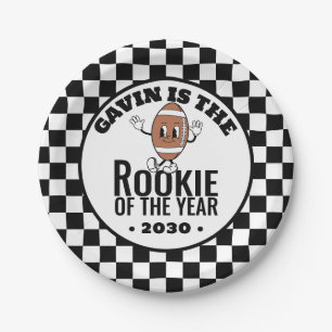 Personalised Retro Vintage Football Birthday Party Paper Plate