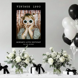 Personalised Retro Vintage Photo Birthday Sign