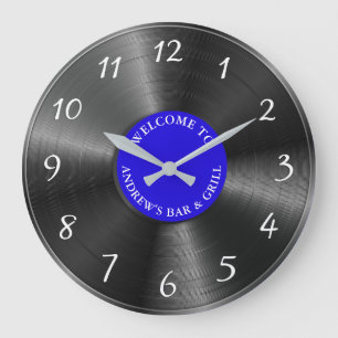 Personalised Retro Vinyl Album Vintage Record Large Clock