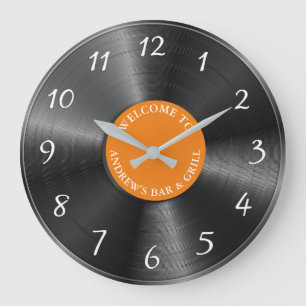 Personalised Retro Vinyl Album Vintage Record Large Clock
