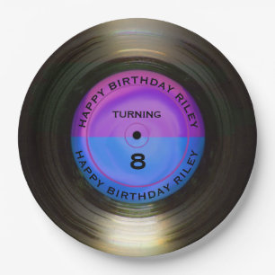 Personalised Retro Vinyl Record Birthday Party  Paper Plate