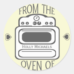 Personalised Retro White Oven Sticker