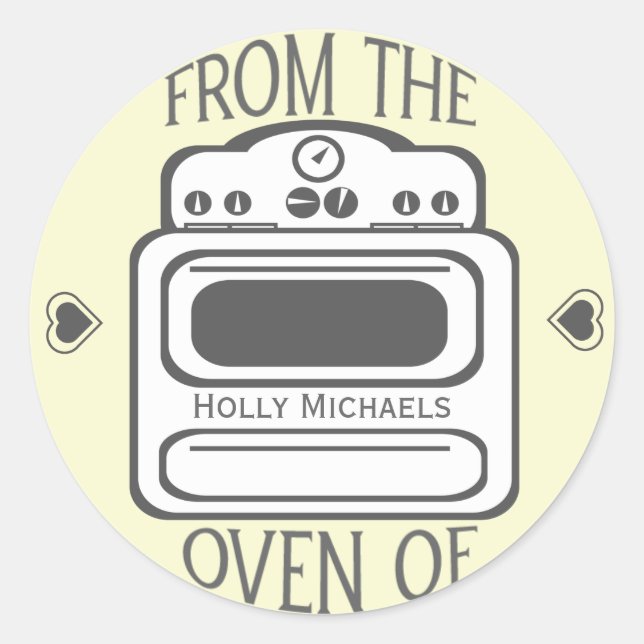 Personalised Retro White  Oven Sticker (Front)