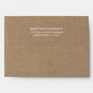 Personalised Return Address Kraft Style Invitation Envelope