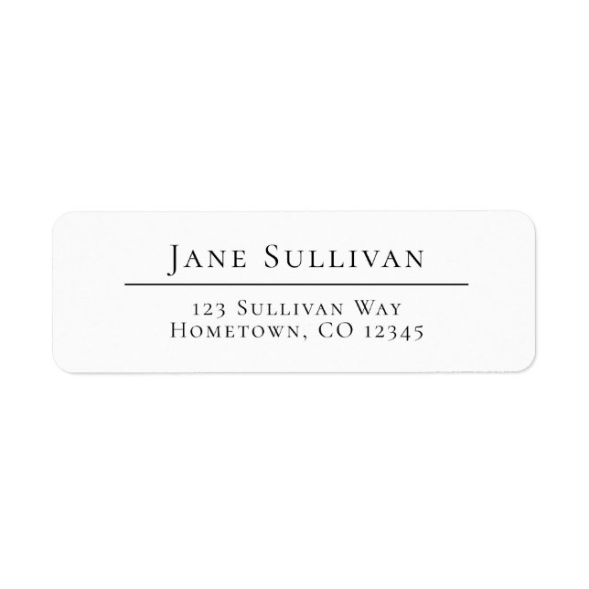 Personalised Return Address Label Classic Style (Front)
