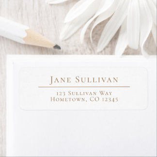 Personalised Return Address Label Classic Tan