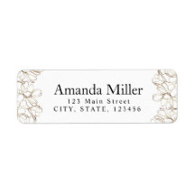 Personalised Return Address Label Gold & White