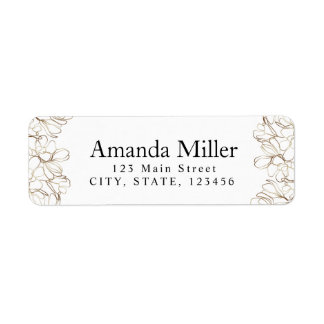 Personalised Return Address Label Gold & White