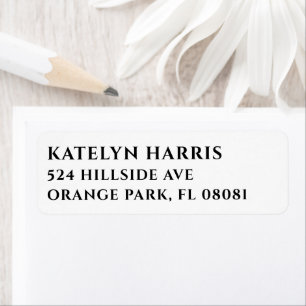 Personalised Return Address Labels Classic Serif