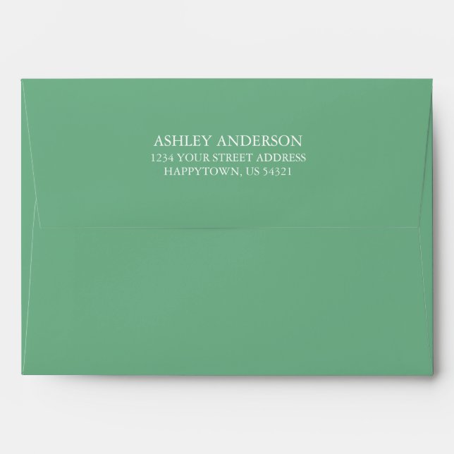 Personalised Return Address Light Green Invitation Envelope (Back (Top Flap))