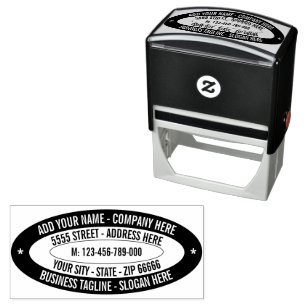 Personalised Return Address Oval Self-Inking Stamp