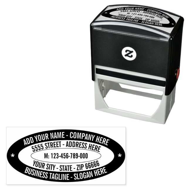 Personalised Return Address Oval Self-Inking Stamp (In Situ)