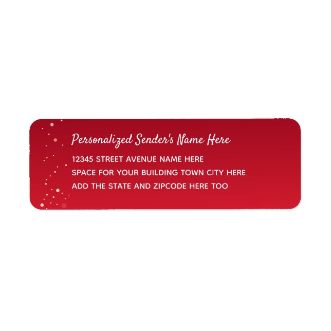Personalised Return Address Red (Front)