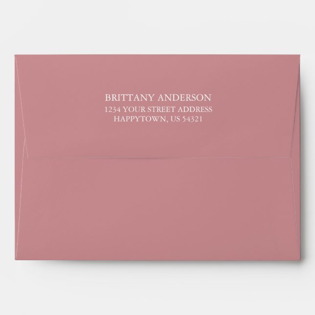 Personalised Return Address Rose Gold Invitation Envelope (Back (Top Flap))