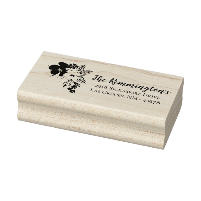 Personalised Return Address Stamp Tropical Flowers (Stamp)