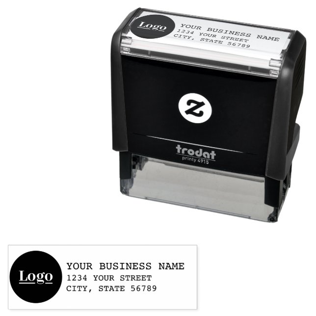 Personalised Return Address with Logo Self-inking Stamp (In Situ)