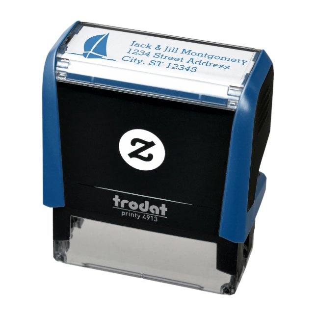 Personalised Return Address with Sailboat Self-inking Stamp (Product)