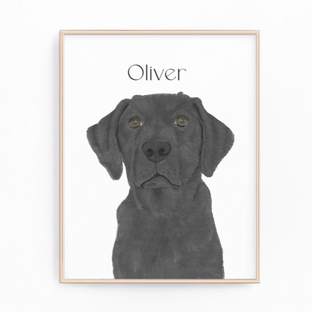 Personalised Reversible Black Labrador Art Photo Print (Creator Uploaded)