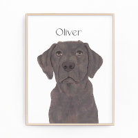 Personalised Reversible Chocolate Labrador Art