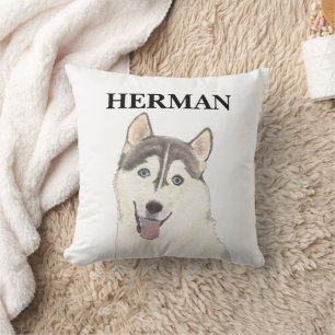 Personalised Reversible Husky Dog Cushion