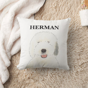 Personalised Reversible Old English Sheepdog Cushion