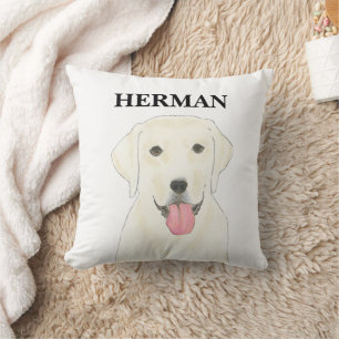 Personalised Reversible White Labrador Cushion