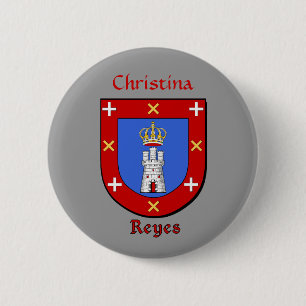 Personalised Reyes Historical Shield 6 Cm Round Badge