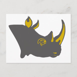 Personalised Rhino Graphic Illustration Postcard