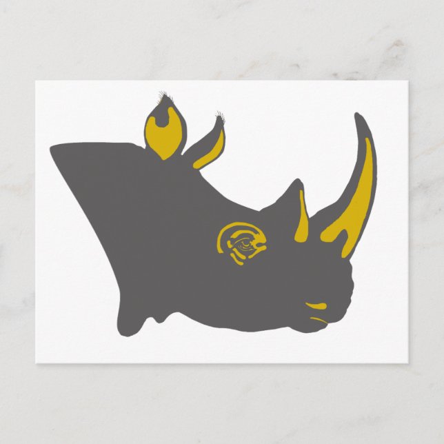 Personalised Rhino Graphic Illustration Postcard (Front)