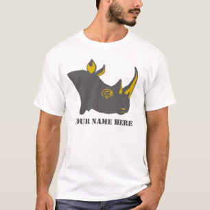 Personalised Rhino Graphic Illustration T-Shirt