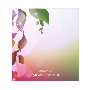 Personalised Rich Rose Coloured Magical Floral Notepad