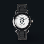 Personalised Ring Bearer Tuxedo Black White Watch<br><div class="desc">A personalised keepsake wristwatch for the ring bearer in your wedding party,  featuring a black illustration of a tuxedo framed by the words "ring bearer" and the child's first name in curved black type.</div>