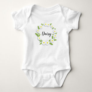 Personalised Ring of Daisies Baby Bodysuit
