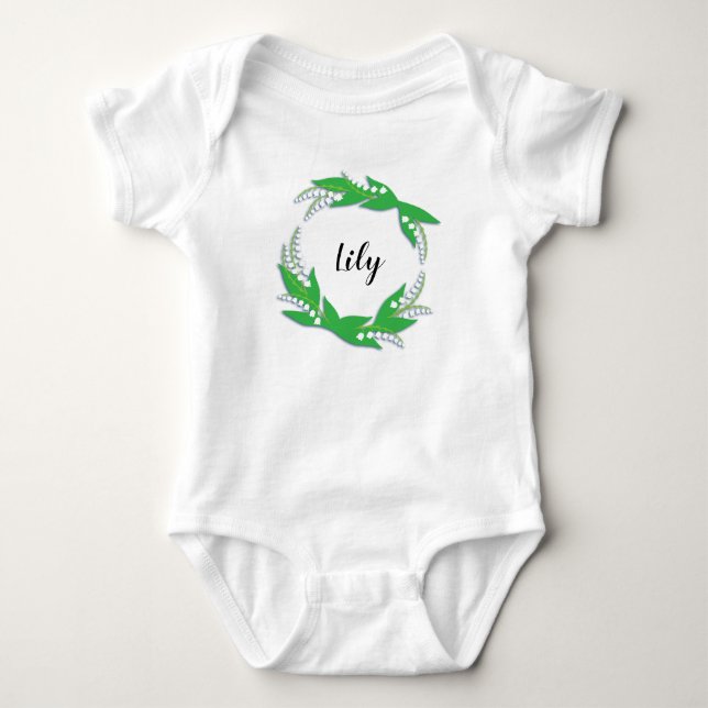 Personalised Ring of Lily of the Valley Bodysuit (Front)