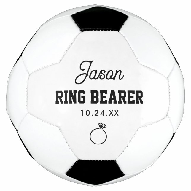 Personalised Ring Security Ring Bearer Gift Football (Front)