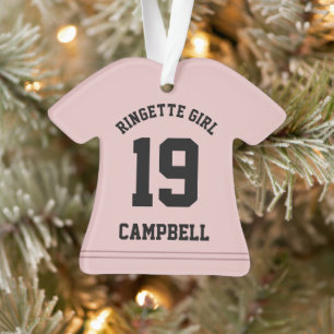 Personalised Ringette Girl Jersey Custom Name Ornament