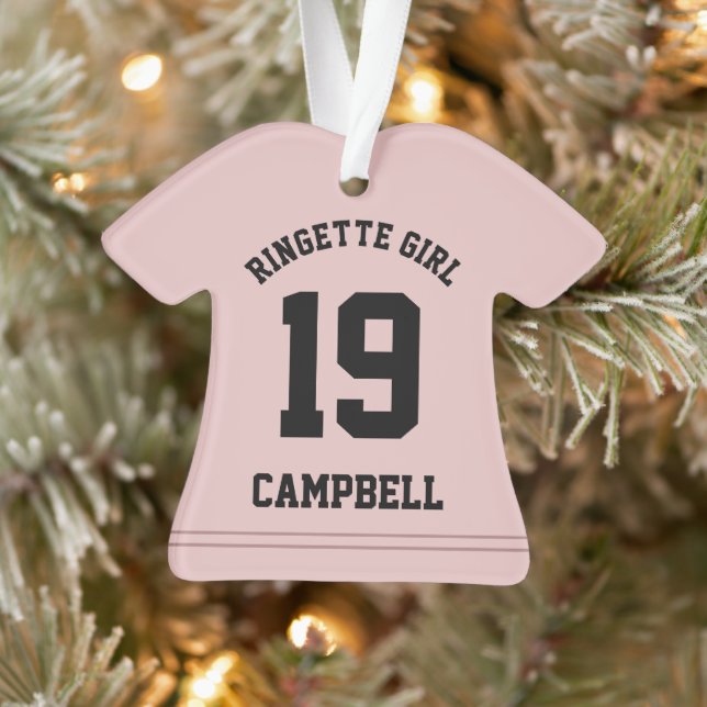 Personalised Ringette Girl Jersey Custom Name Ornament (Tree)