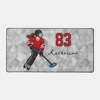 Personalised Ringette Player | Ringette Girl Desk Mat